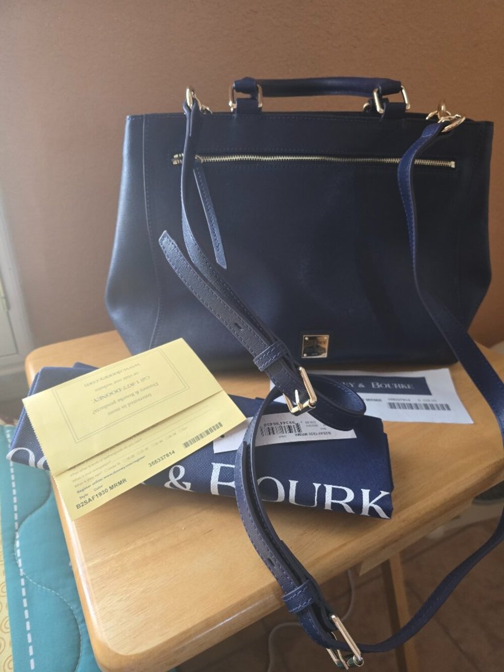 Dooney & Bourke Zip Satchel Marine Color